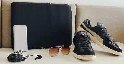 Сумка для ноутбука, микрофон Boya, портативная зарядка Xiaomi, очки, кроссовки Puma