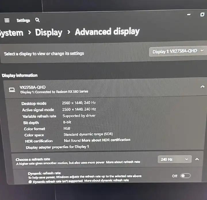Монитор ViewSonic VX2758A-QHD 27" 2K 240 Гц