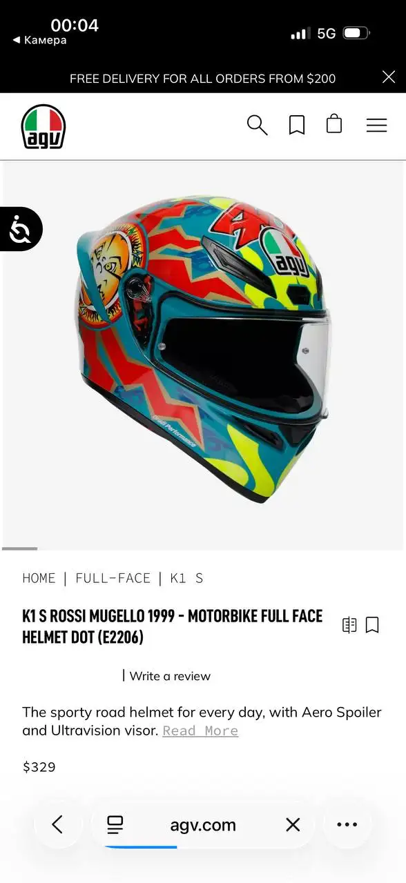 Мотоциклетный шлем K1 S ROSSI MUGELLO 1999, гарнитура cardo spirit, экипировка SCOYCO
