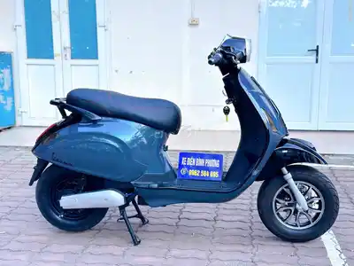 Электроскутер Vespa квадратная фара синий gtdd