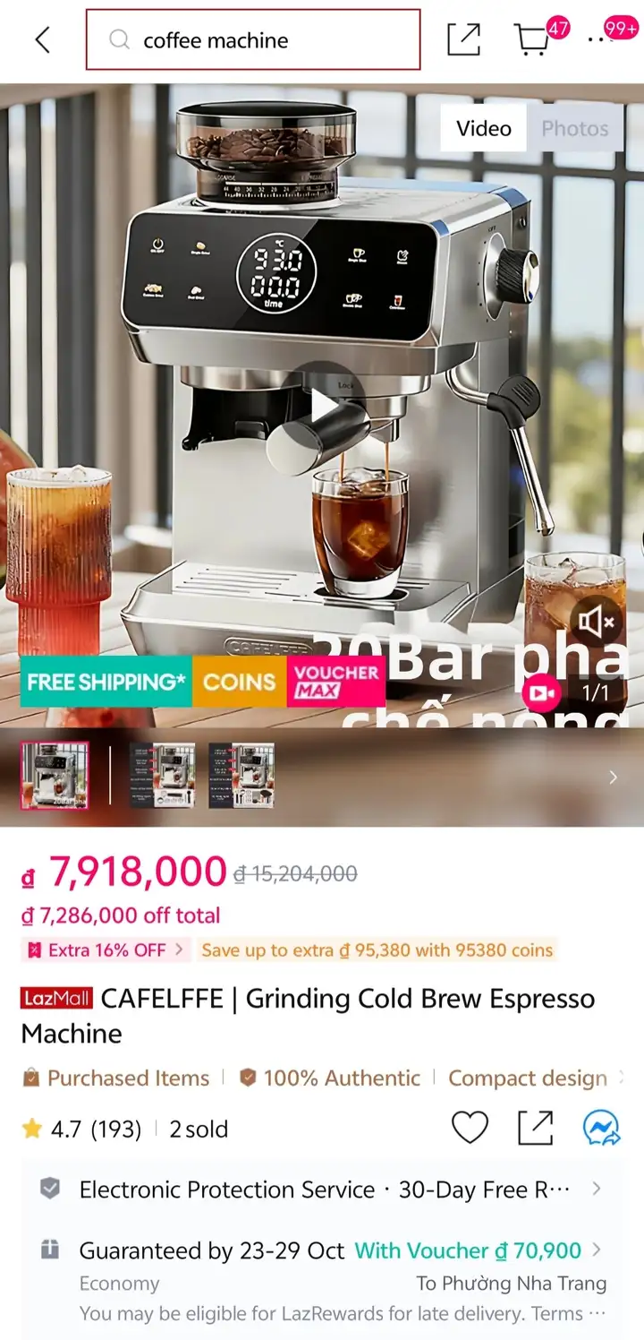 Кофемашина CAFELFFE с кофемолкой