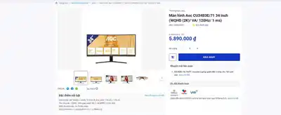 Монитор AOC 34" и стол 120х60