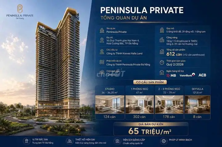Апартаменты премиум-класса в центре Дананга по цене 65 млн/м²!