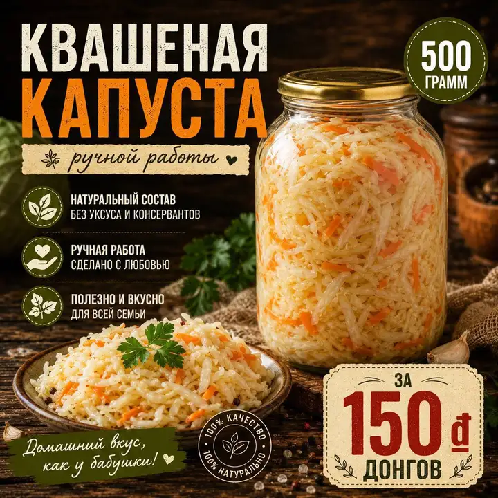 Квашеная капуста домашняя