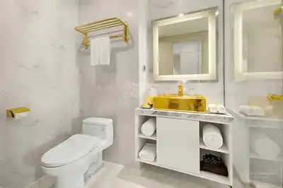 Апартаменты с золотым декором Hoa Binh Green, 1 спальня, премиум