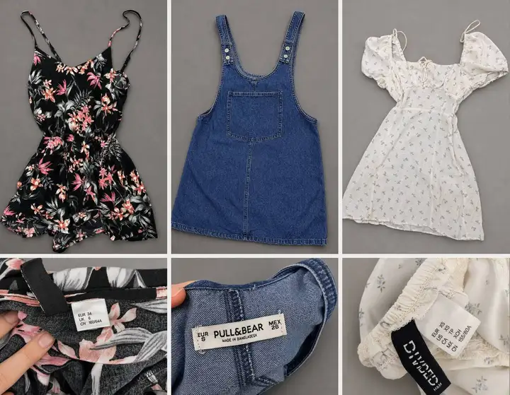 Платье H&M, джинсовый сарафан Pull&Bear, комбинезон H&M