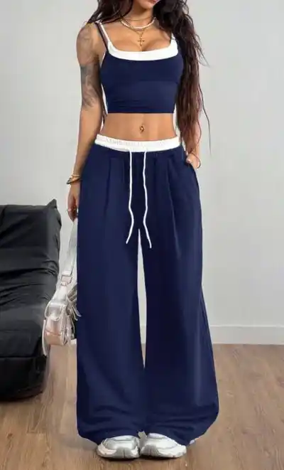 Спортивный костюм топ и штаны XS Navy Blue