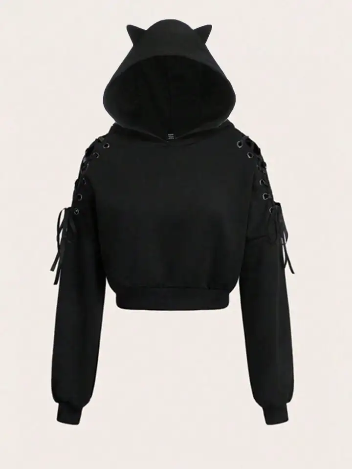 Укороченное худи с ушками (Cat Hoodie)