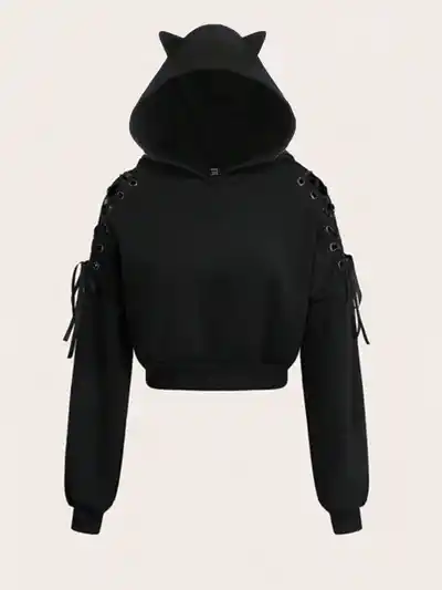 Укороченное худи с ушками (Cat Hoodie)