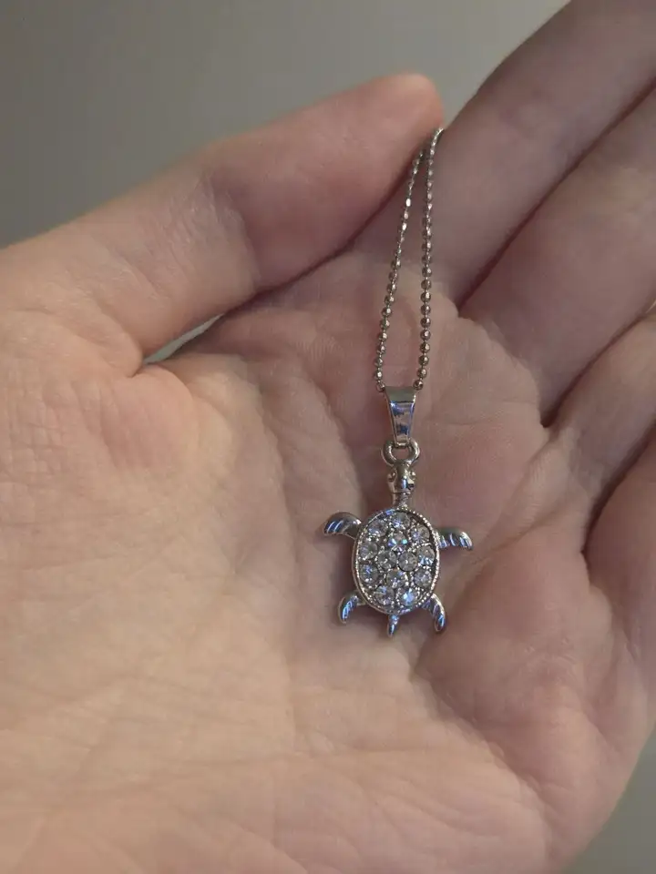 Серебряное колье с черепашкой